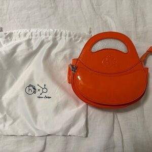 Homage Year Ova Bag Orange Mini Vegan Leather Designer Purse